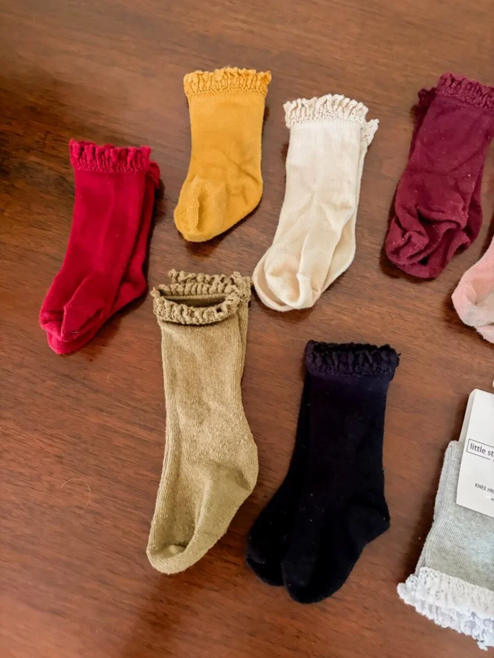 Girls Assorted Knee High Socks bundle Set 0-6M set of 11 pairs